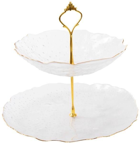 Фруктовница стеклянная VIVA Incle двухъярусная 19 см 26 см (B100060)