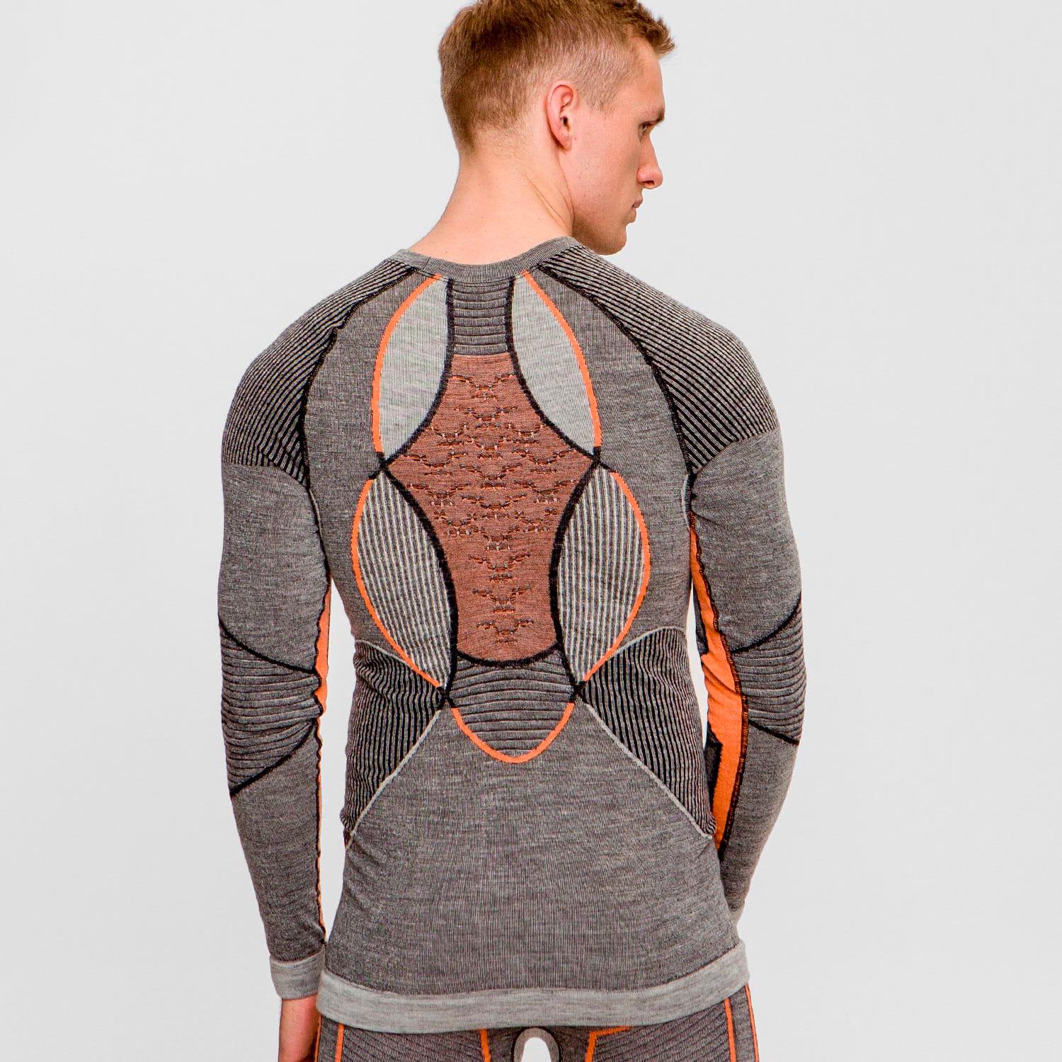 Чоловічий комплект термобілизни X-BIONIC Apani Merino 4.0 AP-WT06(WP05)W19M S Grey/Orange - фото 4