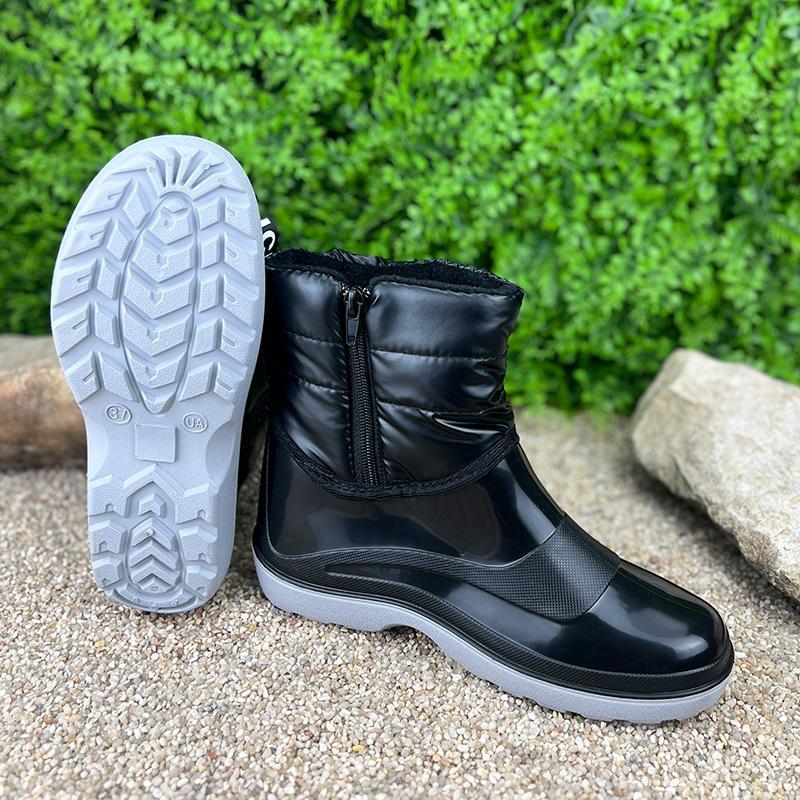 Гумові чоботи жіночі Е-00703-1 утеплені 26 см p. 40 Чорний (86288851)