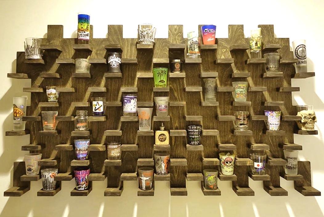 Полка для рюмок из дерева Боудон Мускат (ПДШ-000507)