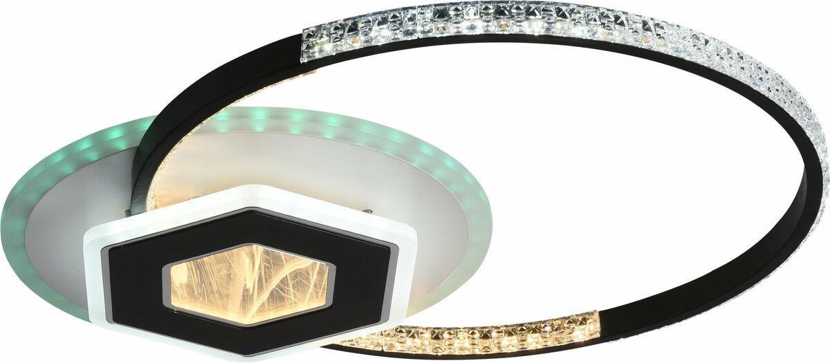 Люстра светодиодная Sirius на два плафона 88W 3000-6500К Черный/Белый (C7071/500 WH+BK RGB 80W+8W)