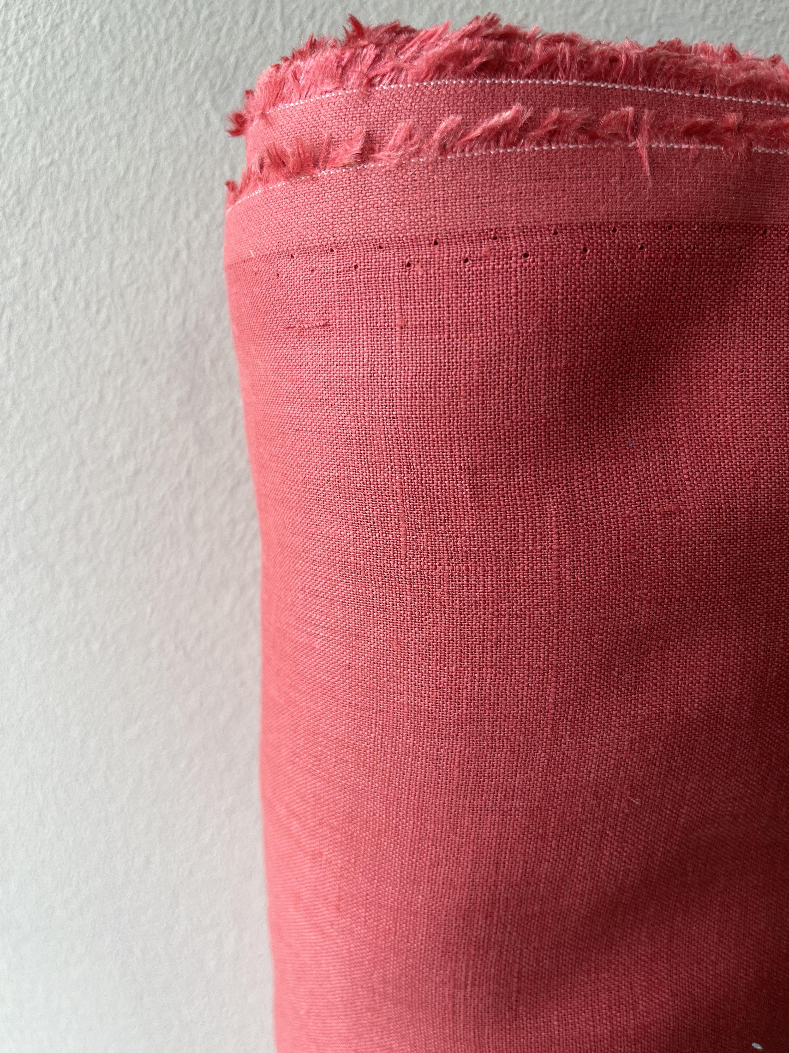 Ткань рубашечно-платьевая Linen Plus 100% лен 135 г/м2 1584/197 Коралловый - фото 2