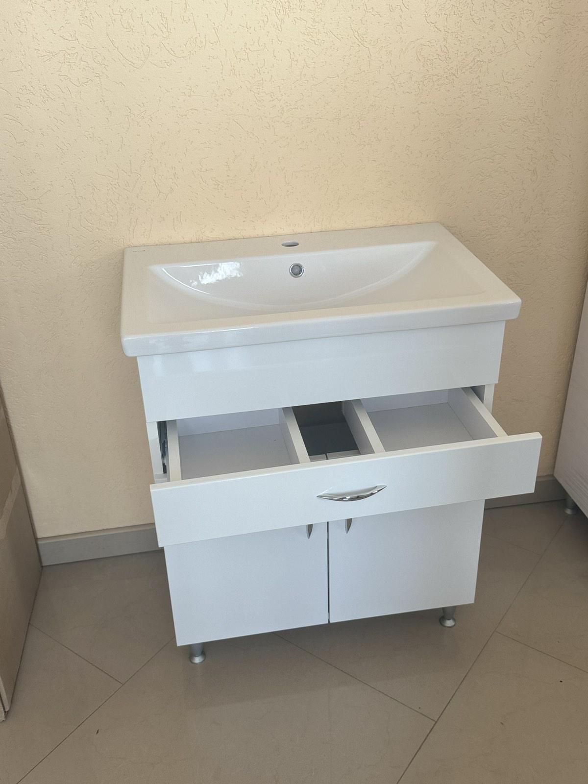 Тумба с умывальником Como с ящиком 70 см Белый (25814547) - фото 3 Тумба с умывальником Como с ящиком 70 см Белый (25814547) - фото 3