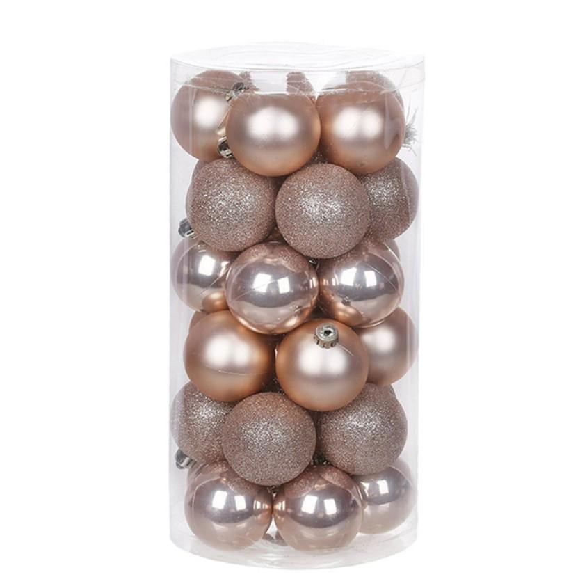 Набор шаров новогодних пластиковых 30 шт. 5 см (13849)