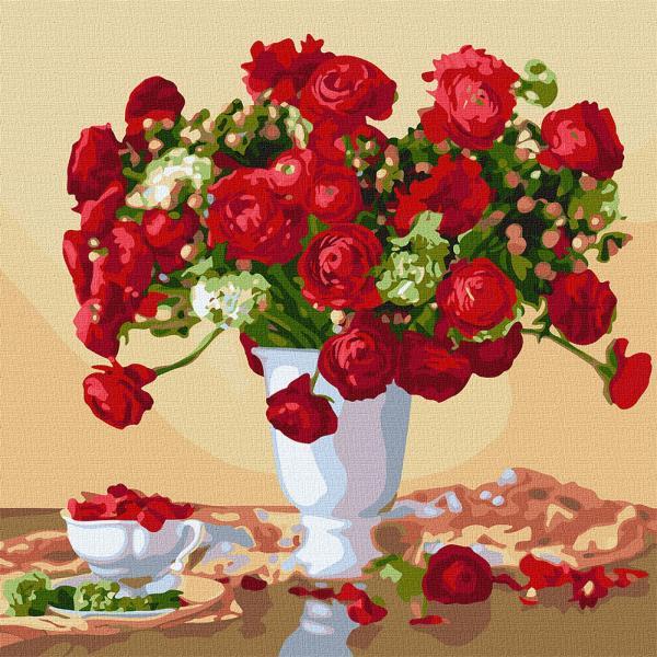 Картина по номерам Идейка Багрянный букет 40х40 см в термопакете (KHO3109)