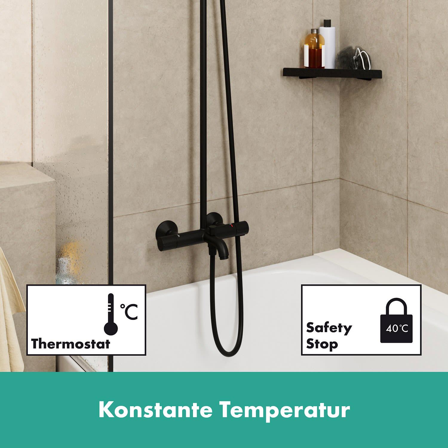 Душова система з термостатом Hansgrohe Vernis 26899670 Чорний (157524) - фото 3