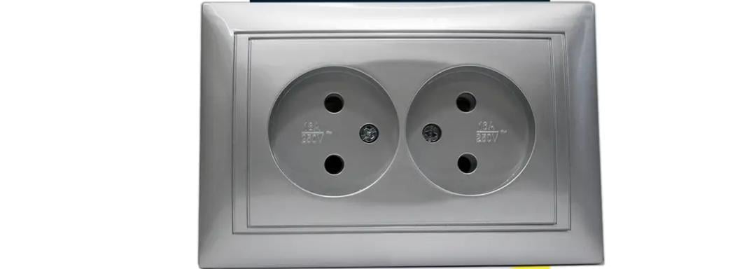 Розетка Elcor Emily 9215 подвійна Сірий металік (211569) - фото 1