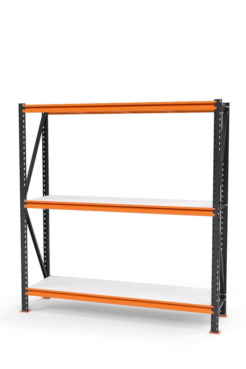 Стеллаж металлический покрашенный SN 3 полки из ламинированного ДСП 2000х2100х900 мм