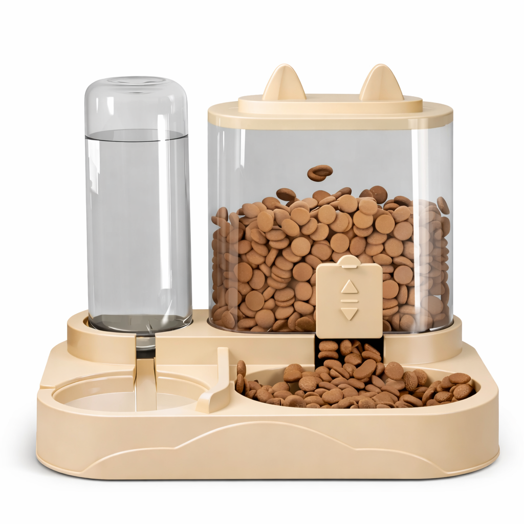 Автоматична годівниця та поїлка для котів і собак 2 в 1 гравітаційна Жовтий (2931532195)