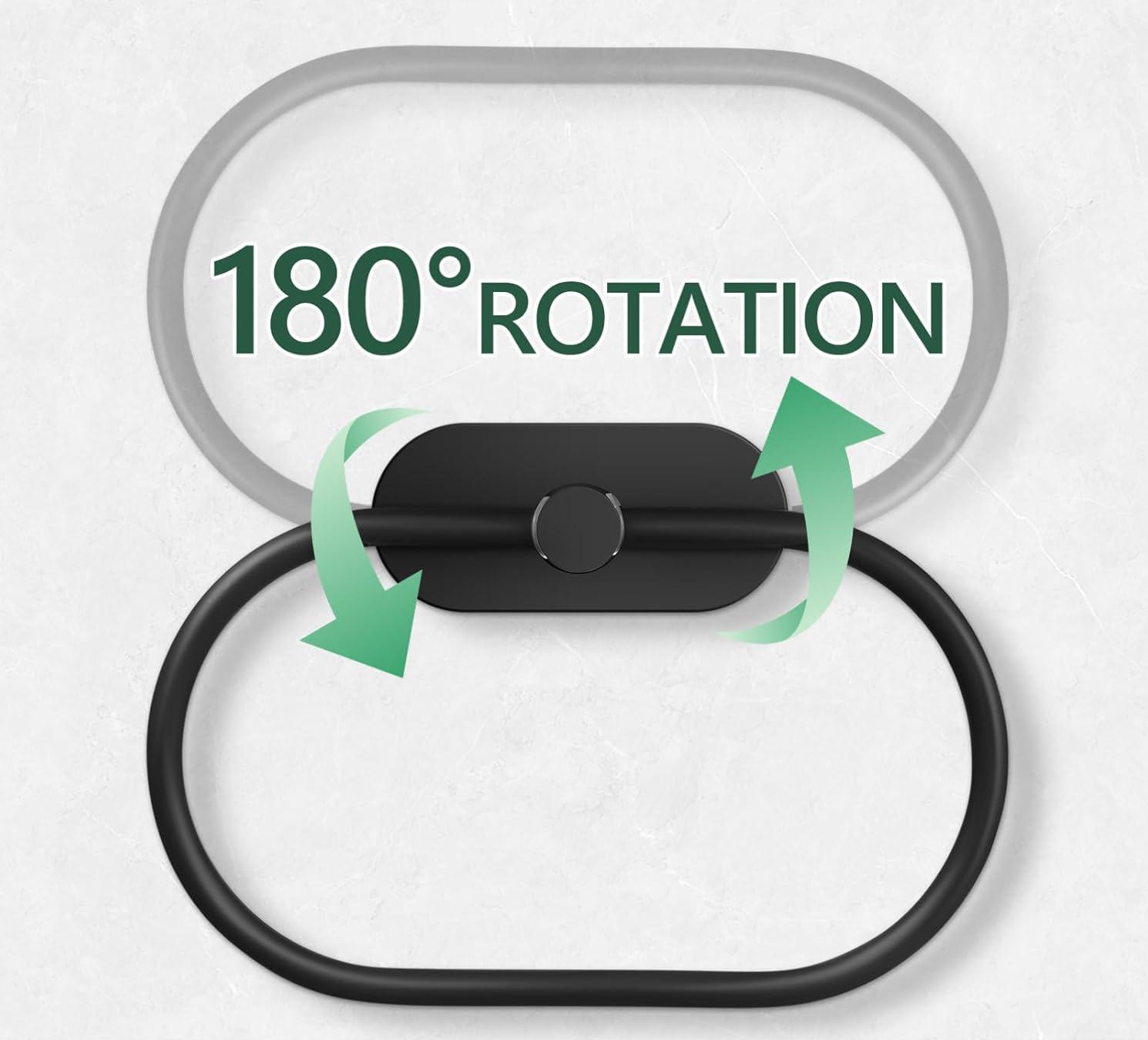 Тримач-кільце для рушників самоклеючий з нержавіючої сталі Чорний (2498595971) - фото 5 Тримач-кільце для рушників самоклеючий з нержавіючої сталі Чорний (2498595971) - фото 5