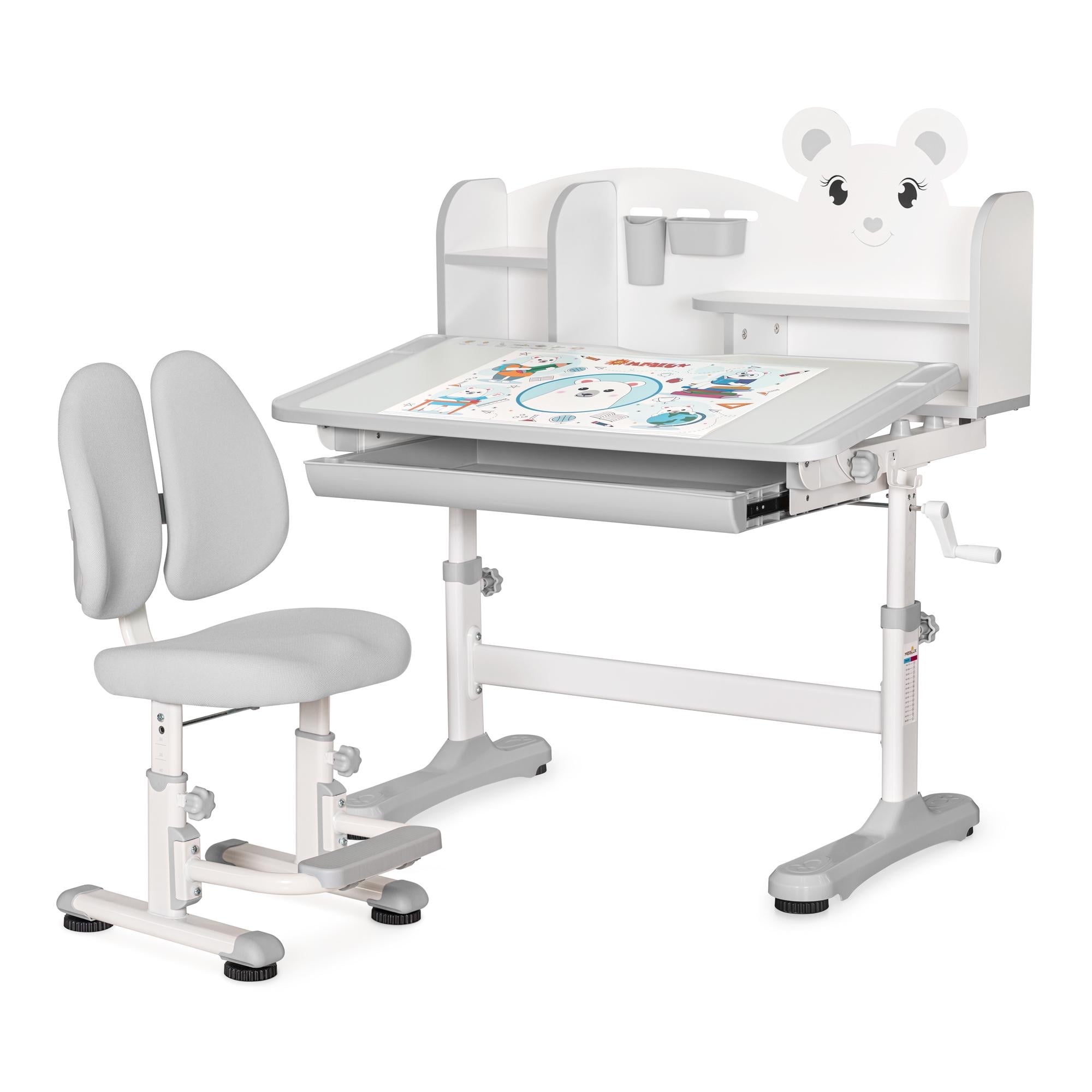 Парта детская школьная Mealux BD-29 Panda XL со стулом Grey (BD-29 G) Парта детская школьная Mealux BD-29 Panda XL со стулом Grey (BD-29 G)