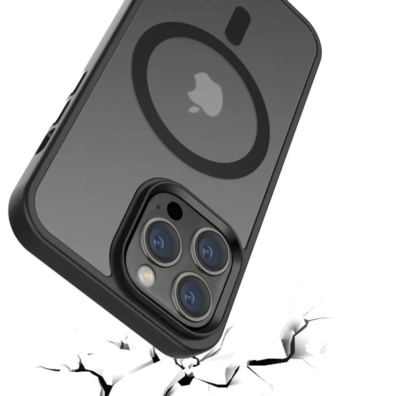 Противоударный Чехол Epik для Apple iPhone 15 Pro (6.1") Metal Buttons with MagSafe Colorful TPU+PC Черный - фото 7