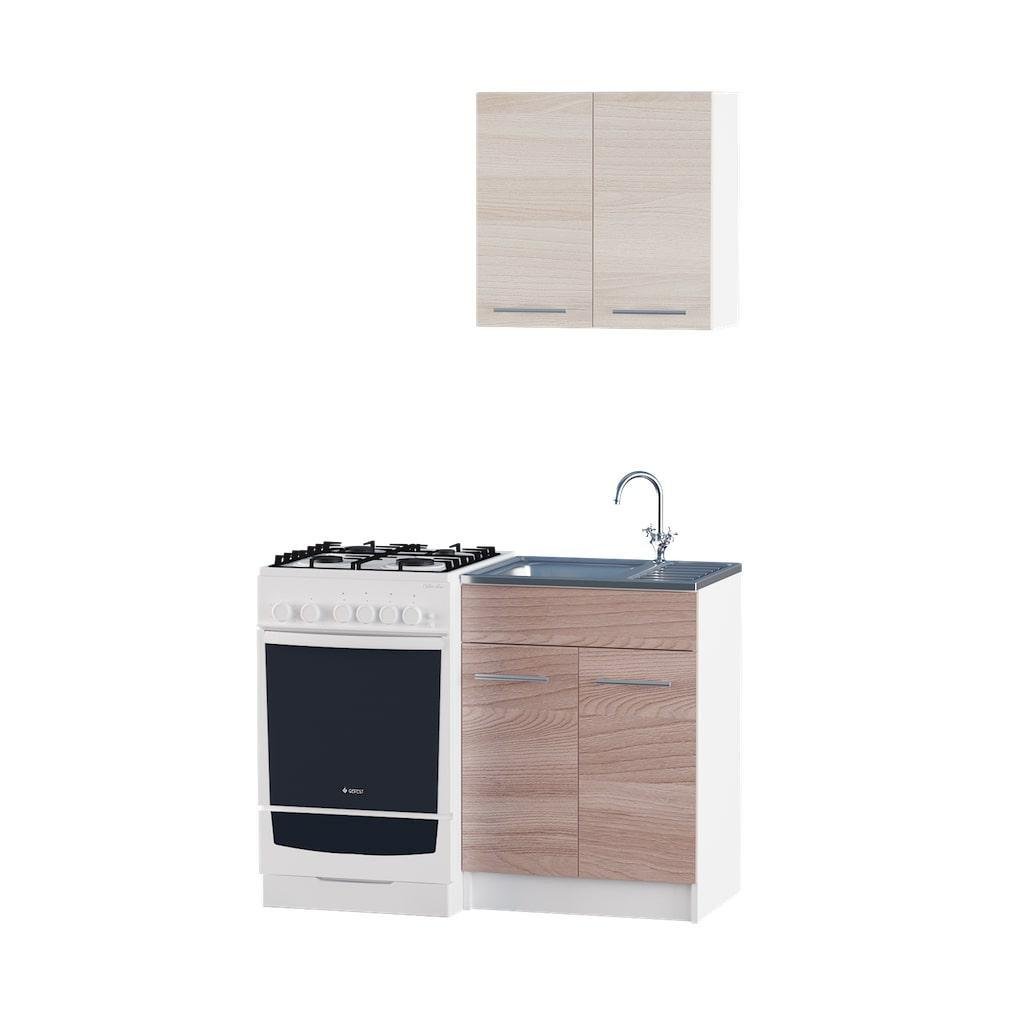 Кухня прямая Эверест Эко набор №1 0,6 м Ясень шимо темный шимо светлый (EVR-2921)