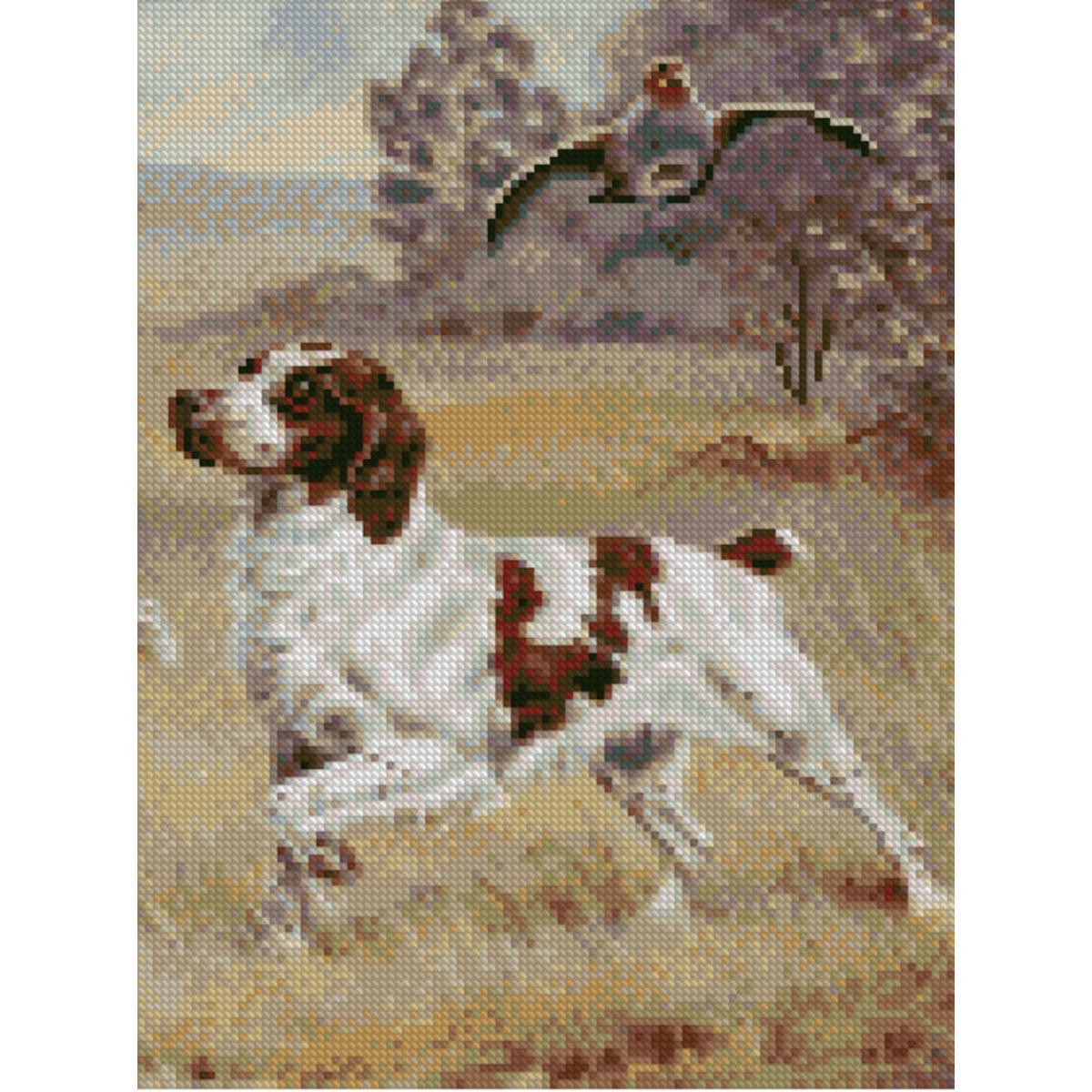 Алмазная мозаика Strateg Лохматый охотник 30х40 см (Str-HX245)