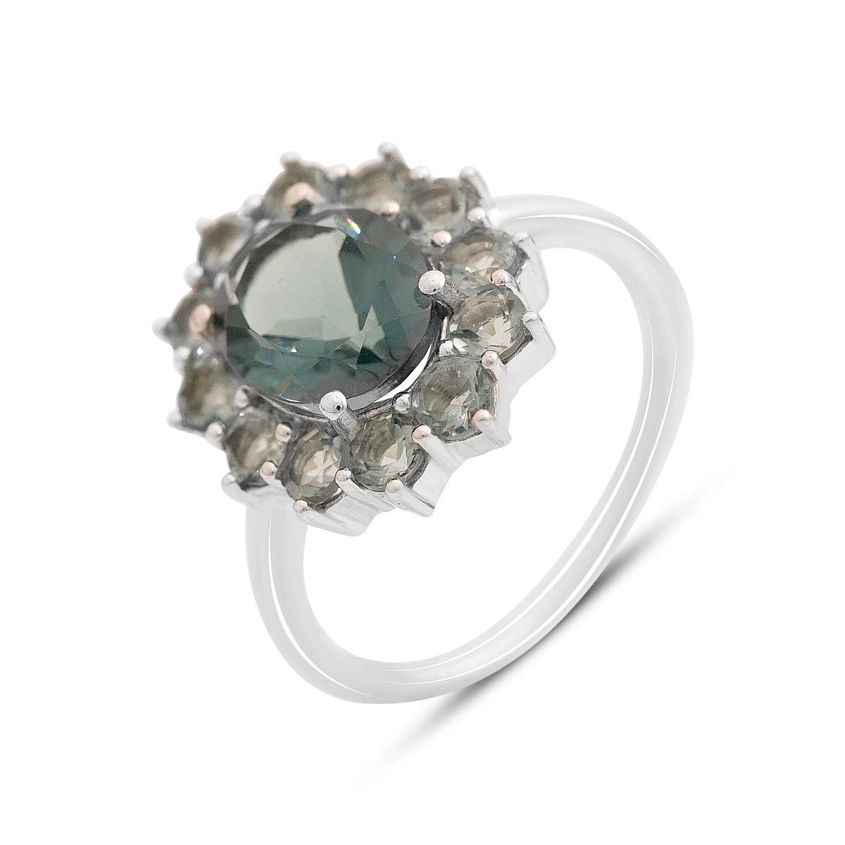 Кольцо серебряное Tiva с топазом Лондон Блю 3,749 ct 3,68 г р. 18,5 (2024583)