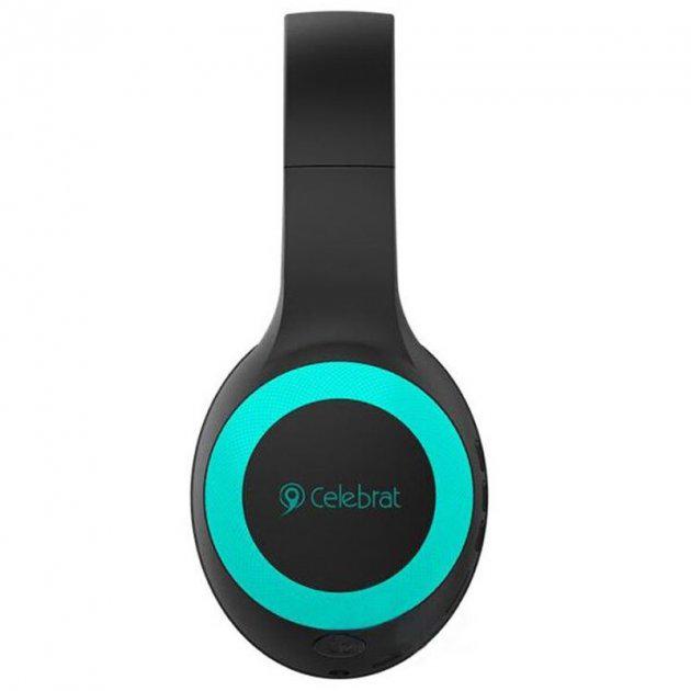 Навушники з мікрофоном Celebrat A23 Bluetooth 5.0 98 дБ 20 Гц-20 кГц Чорно-блакитний - фото 3