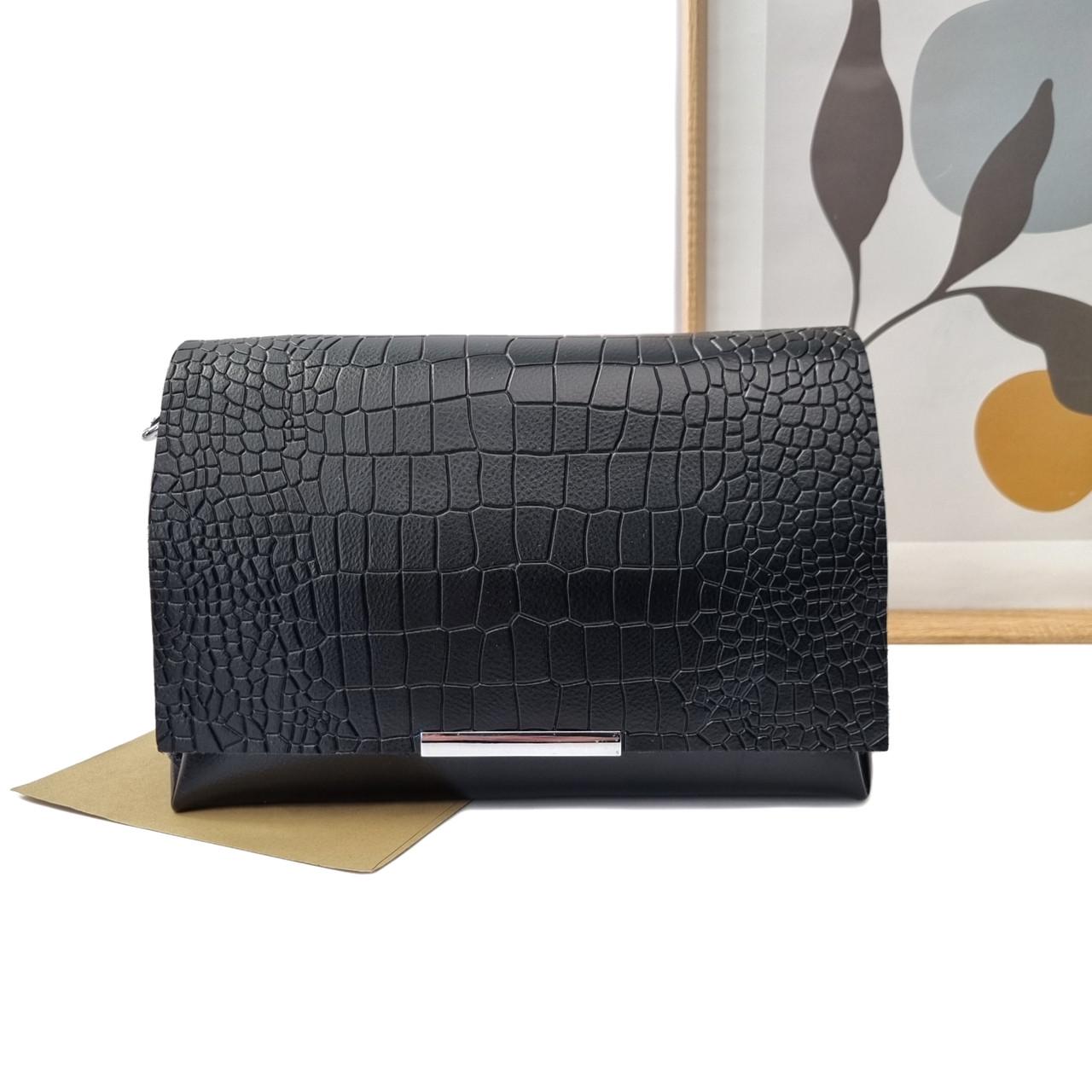 Сумка жіноча Eteral Smile крос-боді натуральна шкіра Чорний (PX77179 black)