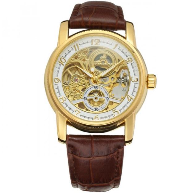 Наручные часы женские Forsining Star II механические Коричневые (21394085)