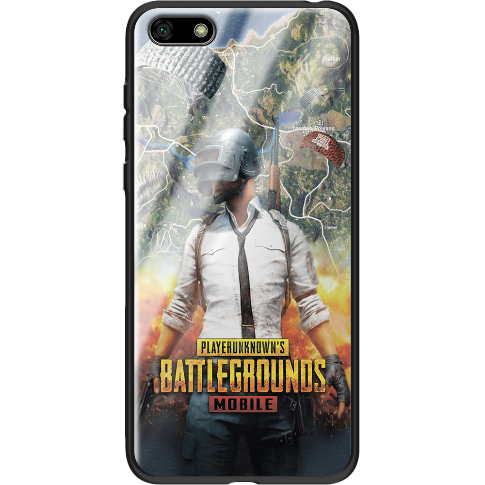 Чохол BoxFace Huawei Y5 2018 PUBG Mobile Чорний силікон зі склом (33370-up2309-37727)