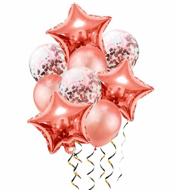 Воздушные шары 9 шт. Pink gold