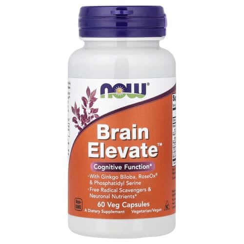 Холин B-4 NOW Brain Elevate 60 растительных капс. (NOW-03303)