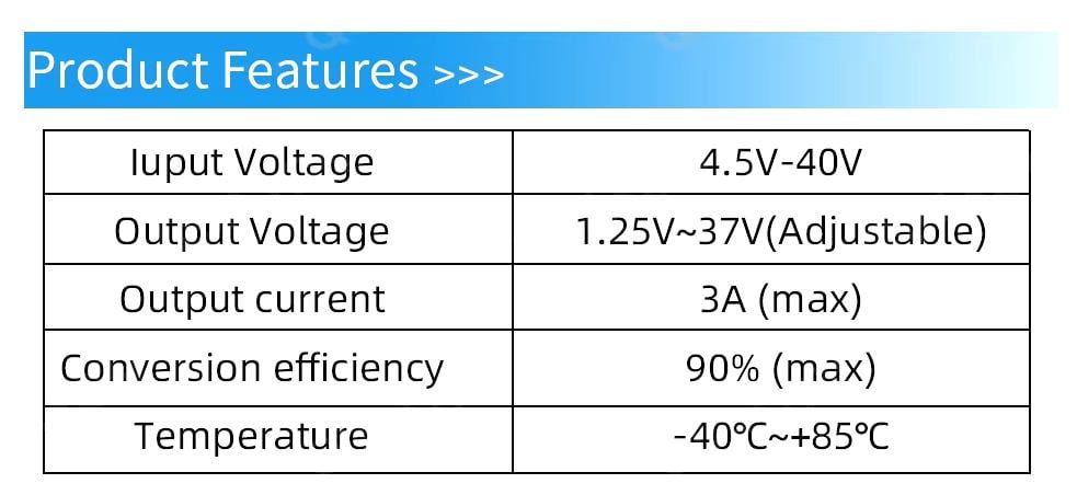 Перетворювач знижувальний LM-2596 3A DC-DC 4.5-40V - 1.25-37V з вбудованим вольтметром (147) - фото 6 Перетворювач знижувальний LM-2596 3A DC-DC 4.5-40V - 1.25-37V з вбудованим вольтметром (147) - фото 6