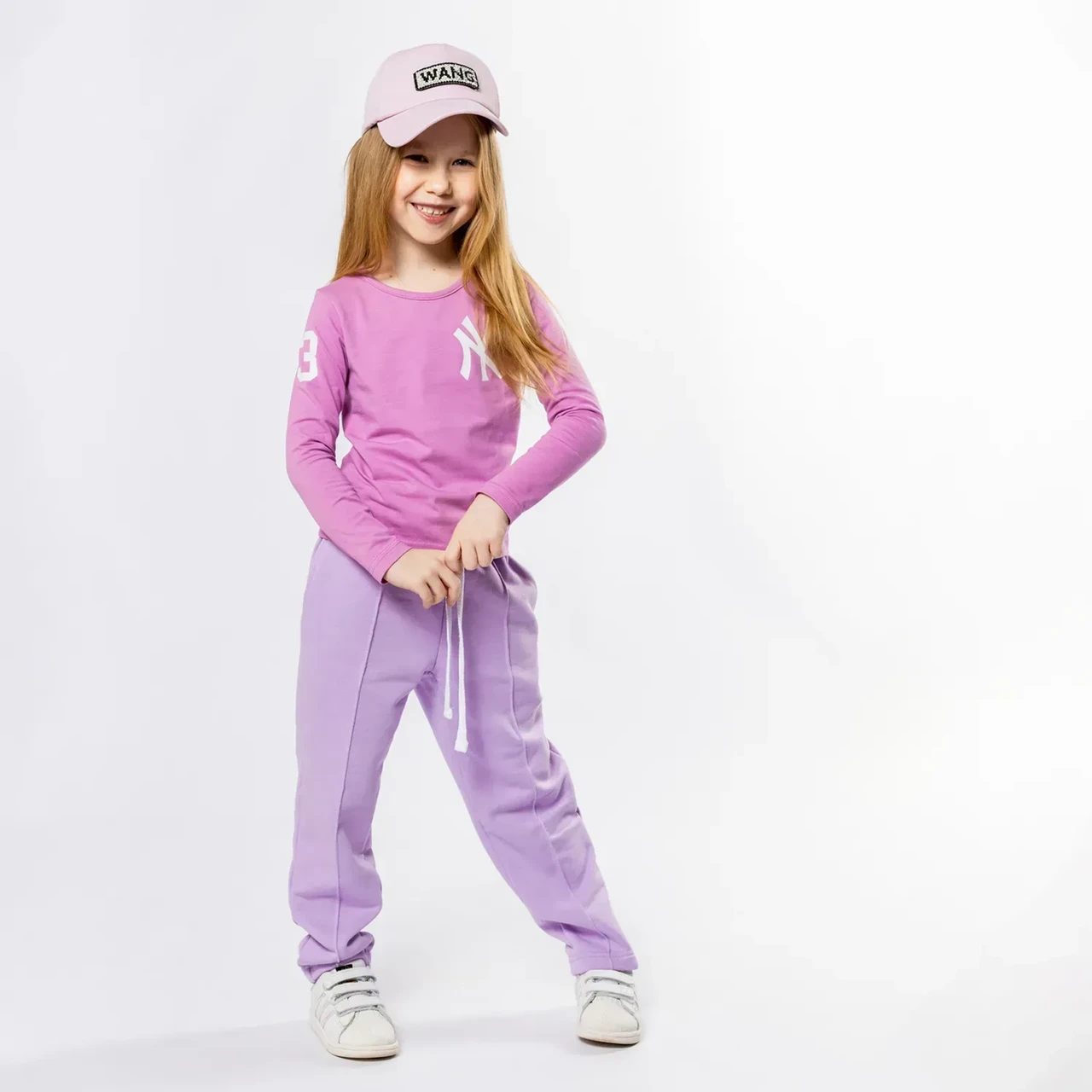 Брюки спортивные для девочек 104 см Лавандовый