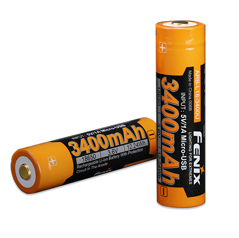 Аккумулятор Fenix 18650 3400 mAh 3,6V Li-ion с micro-USB зарядкой Черно-желтый - фото 4 Аккумулятор Fenix 18650 3400 mAh 3,6V Li-ion с micro-USB зарядкой Черно-желтый - фото 4