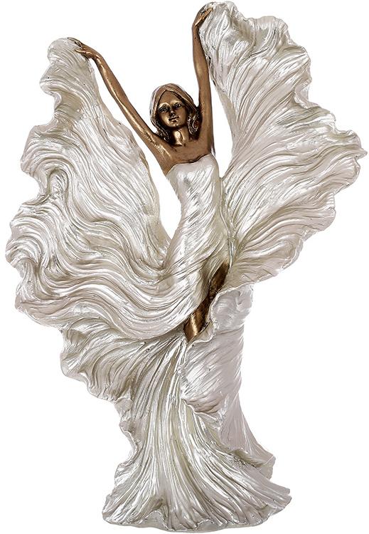 Статуэтка декоративная полистоун Танцующая Девушка 20х13х29 см в Серебряном