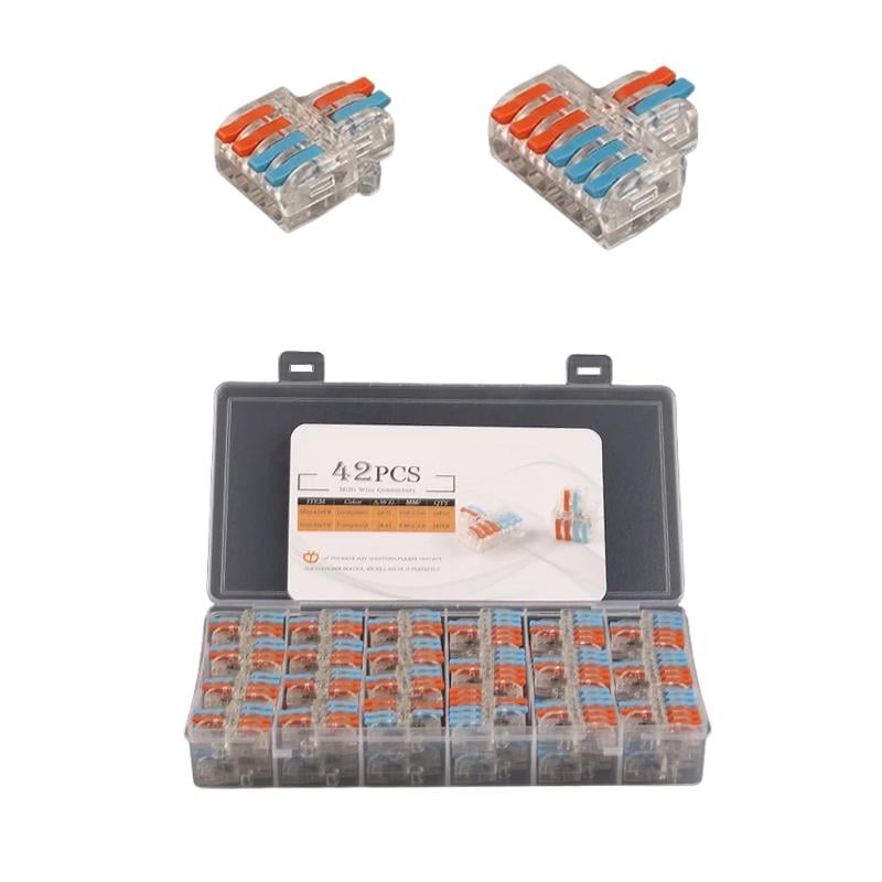 Набор клемм Tactix 2 вида 0,08-4 мм2 32А разветвитель 42 шт. Разноцветный (DF-4262T-42box)