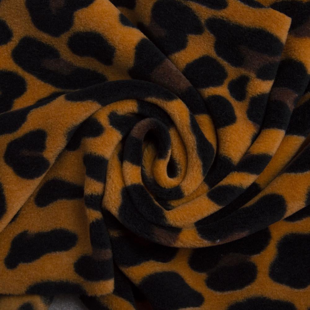 Ткань флис полар леопард Рыжий (22247)