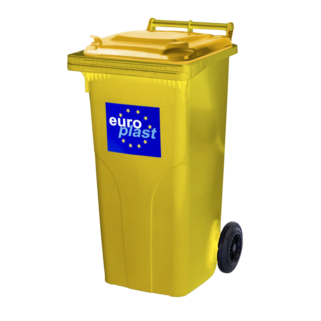 Бак мусорный Europlast пластиковый 120 л Желтый (MK755473)