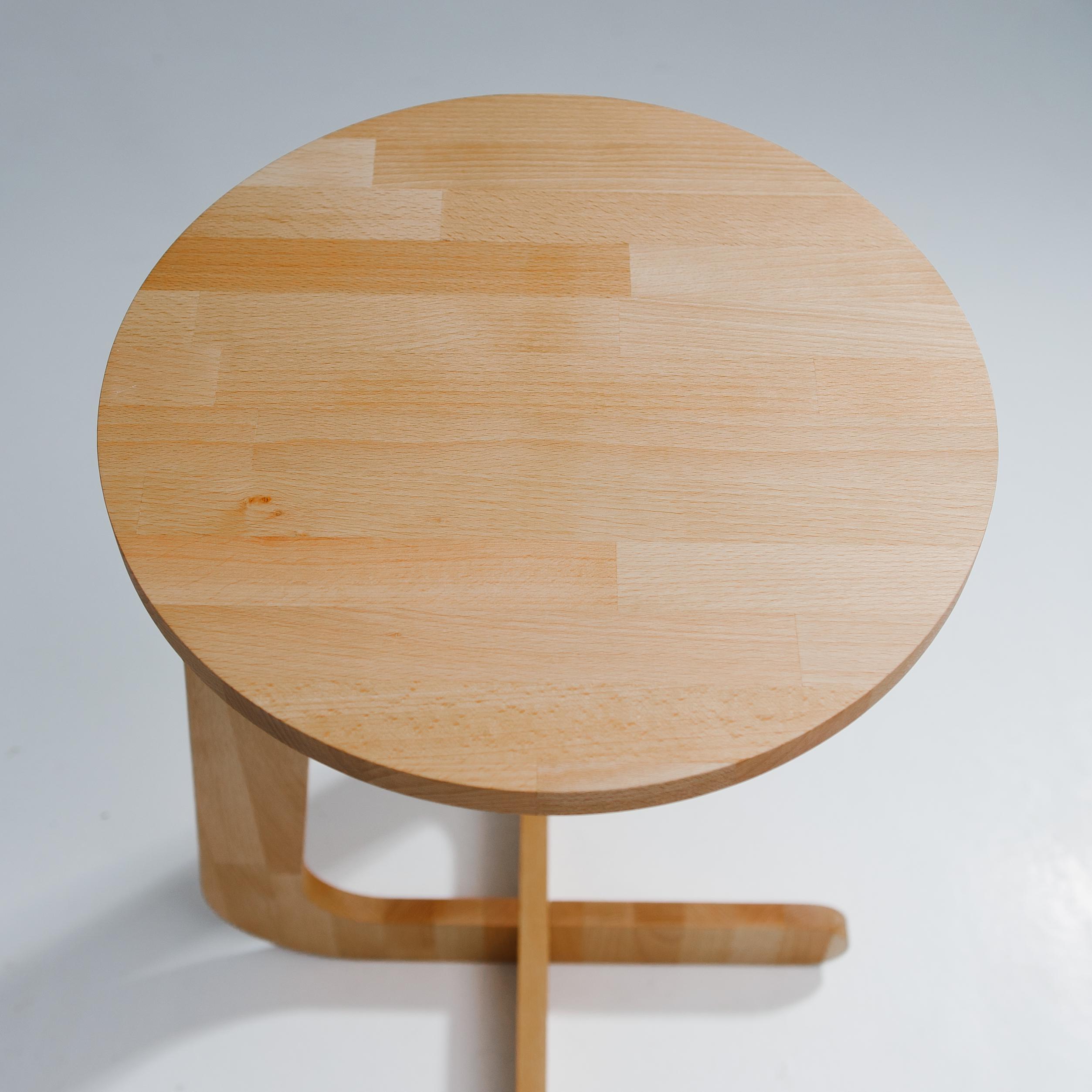 Журнальний столик дерев'яний С-подібний LIGNO круглий (ligno-05-01) - фото 3