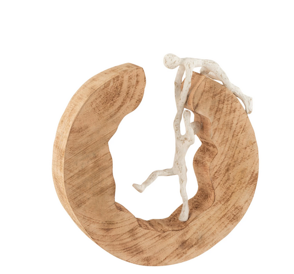 Статуетка з дерева манго J-LINE пара любов сім'я d 30 см