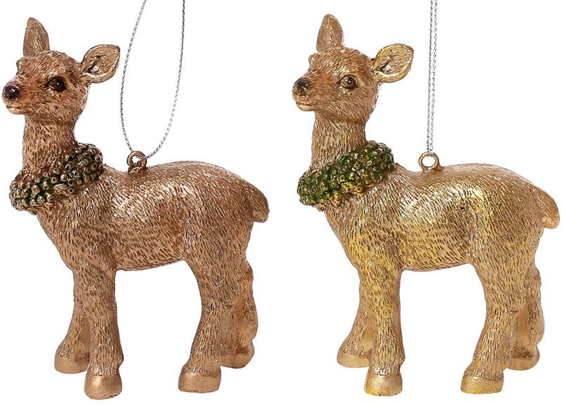 Набор подвесных фигурок Олененок с венком 7,5х3,5х10 см 4 шт. (BD-SG37-838)