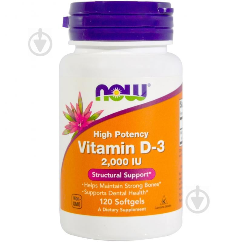 Вітамін D-3 2000IU, Now Foods, 120 желатинових капсул