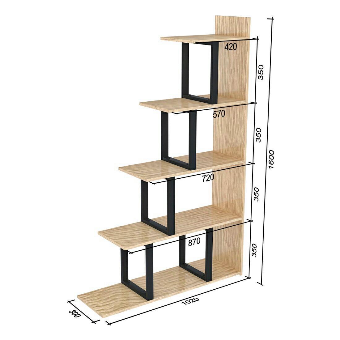 Стеллаж-перегородка Loft Design L-160 Дуб Борас (53825c19571) - фото 2