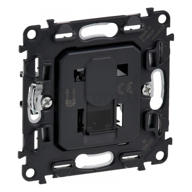 Механизм одинарной розетки RJ-45 cat.5e UTP Legrand Valena Classic скрытый монтаж Черный (753070)