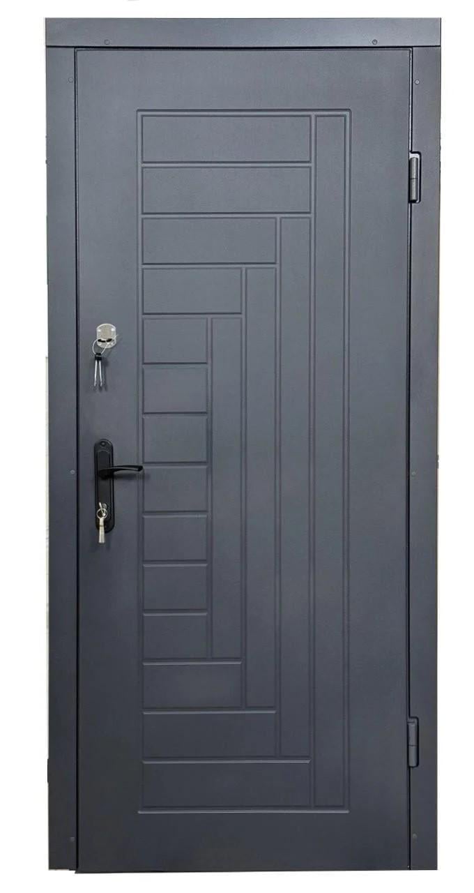 Двері вхідні праві MSM Вулкан 2 замки метал 1,2 мм МДФ Антрацитовий