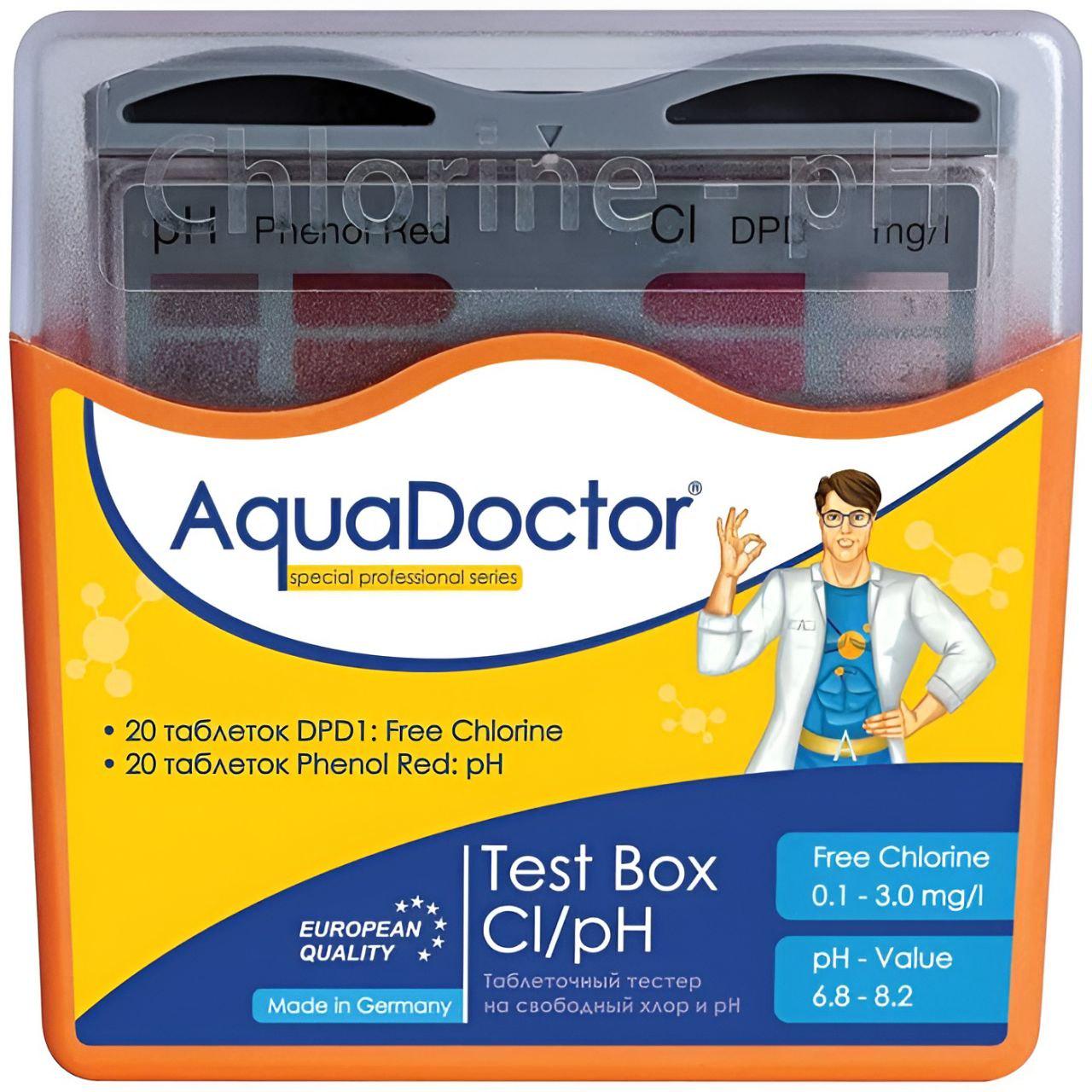 Тестер AquaDoctor Box таблеточный A23544 для измерения pH и свободного хлора (34641851)
