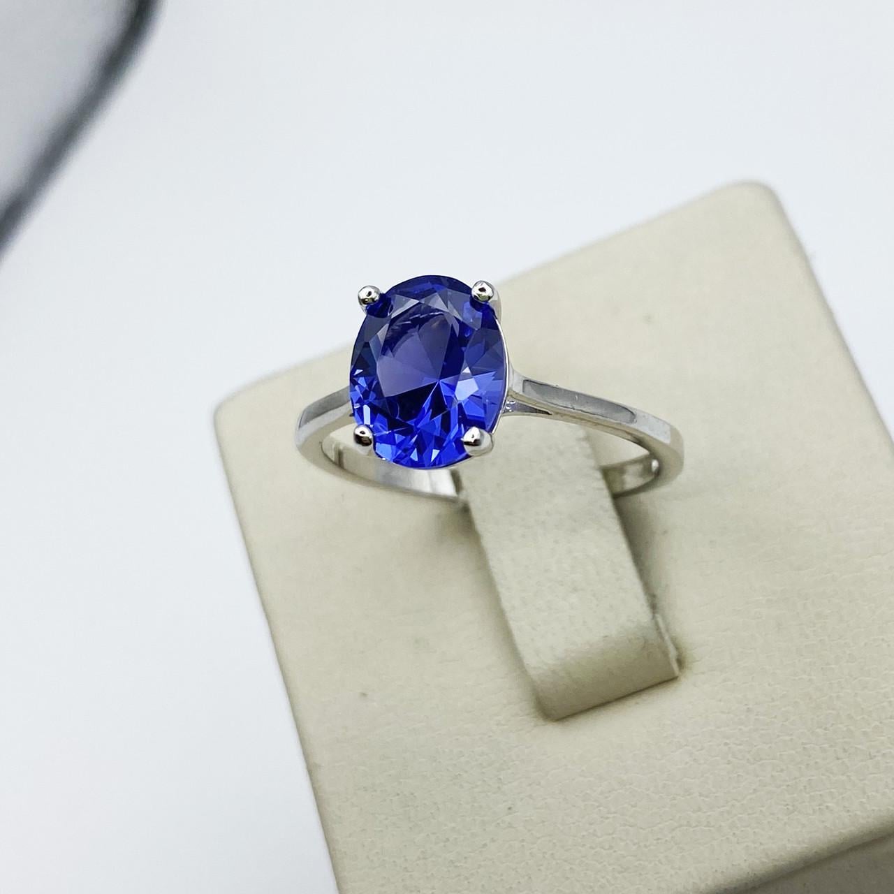 Кольцо серебряное с танзанитом р. 18 2,58 г (1943372598)