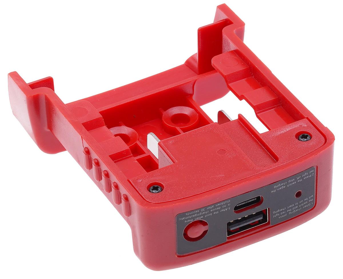 Адаптер перехідник USB/Type-C VJ Parts для акумулятора Milwaukee M18 18В (шур874) - фото 2 Адаптер перехідник USB/Type-C VJ Parts для акумулятора Milwaukee M18 18В (шур874) - фото 2