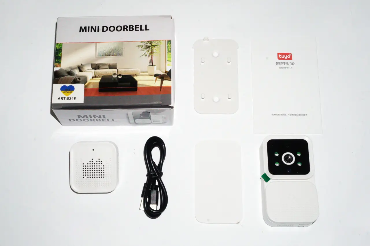 Домофон беспроводной Wi-Fi Door Bell mini with ring Tuya App White - фото 9