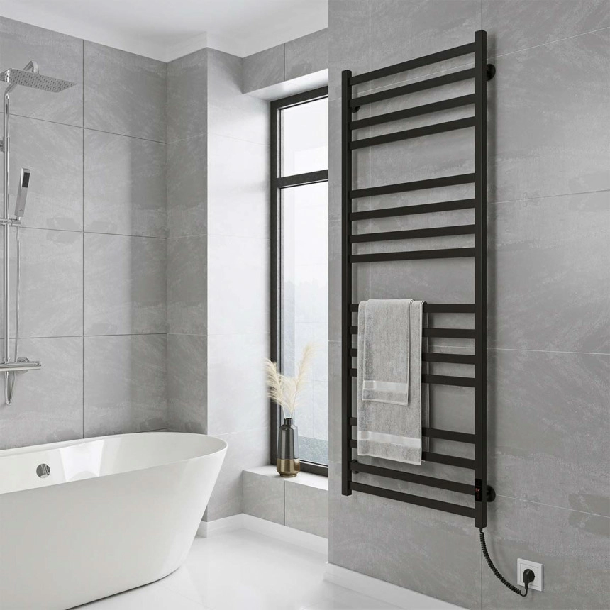 Полотенцесушитель Deffi Magnus П16 электрический Е правое подключение 600х1600 см Черный Полотенцесушитель Deffi Magnus П16 электрический Е правое подключение 600х1600 см Черный