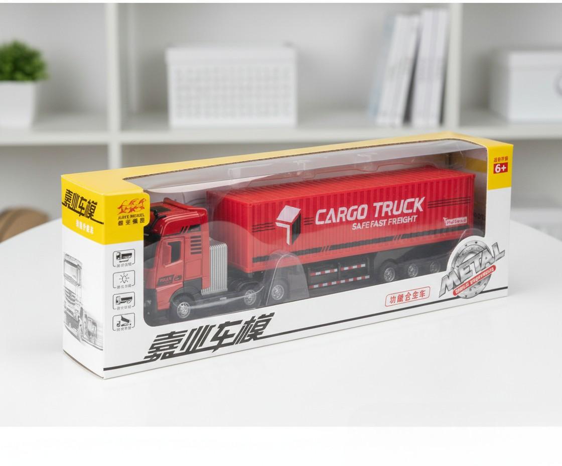 Машина контейнеровоз Cargo Truck з інерційним механізмом світлом і звуком і кузовом, що відкривається 35 см Червоний - фото 3 Машина контейнеровоз Cargo Truck з інерційним механізмом світлом і звуком і кузовом, що відкривається 35 см Червоний - фото 3