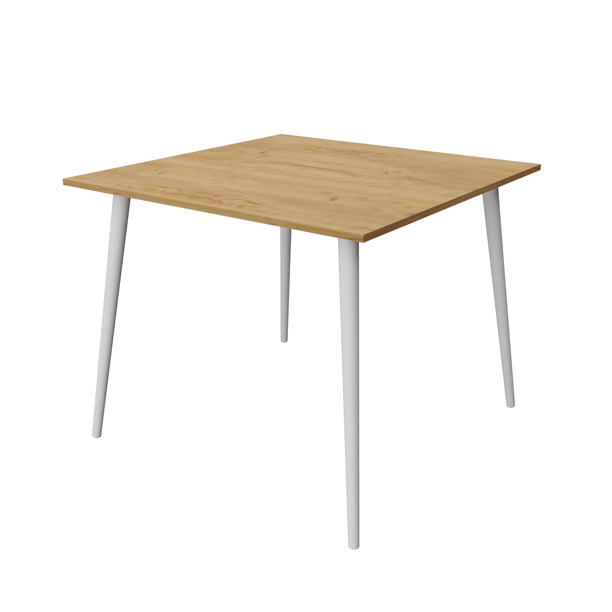 Стол Неман ЛОЙС 880х880 Дуб крафт белый/Белый (20000200)