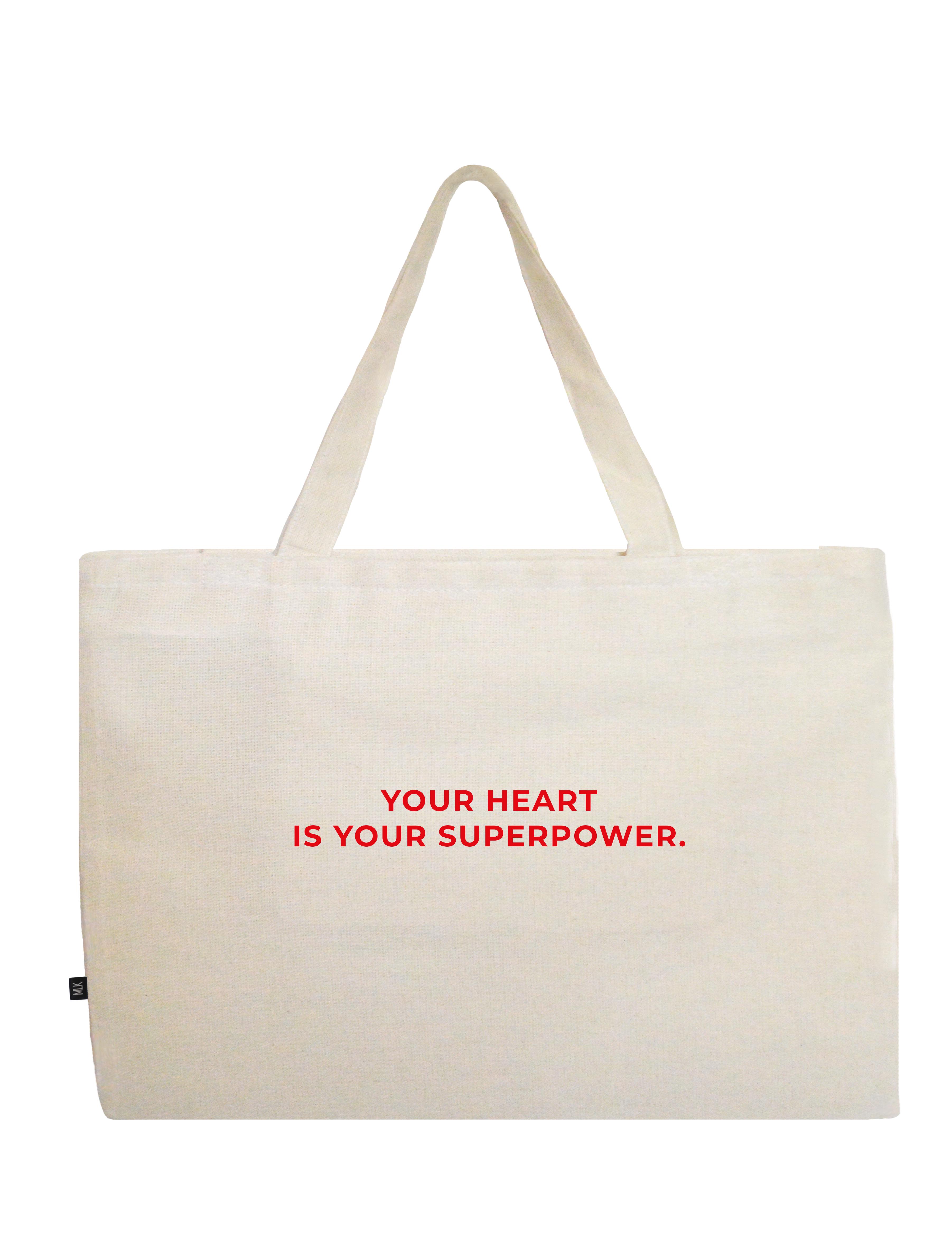 Шоппер MLK "Your heart is your superpower" 35х45 см Бежевый (28064424)