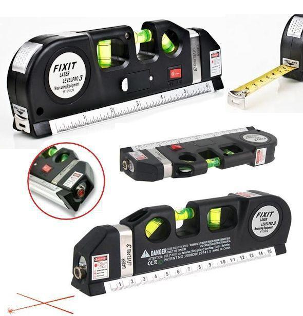 Лазерный уровень со встроенной рулеткой Fixit Laser Level Pro 3 4в1 рулетка линейка (20932692) - фото 6