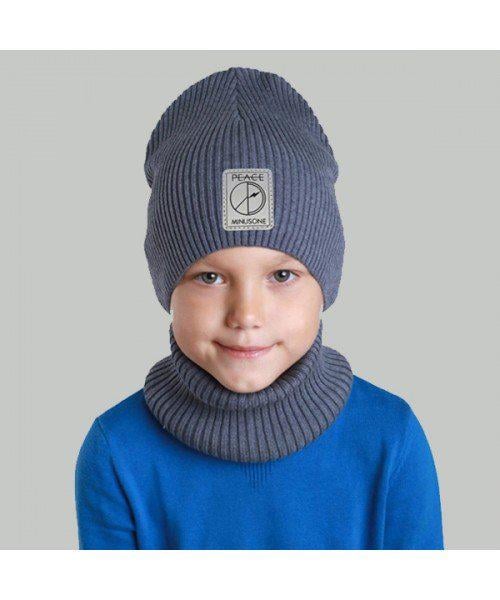 Комплект шапка и шарф детский Elf Рекс р. 52 Серый (OK002247)
