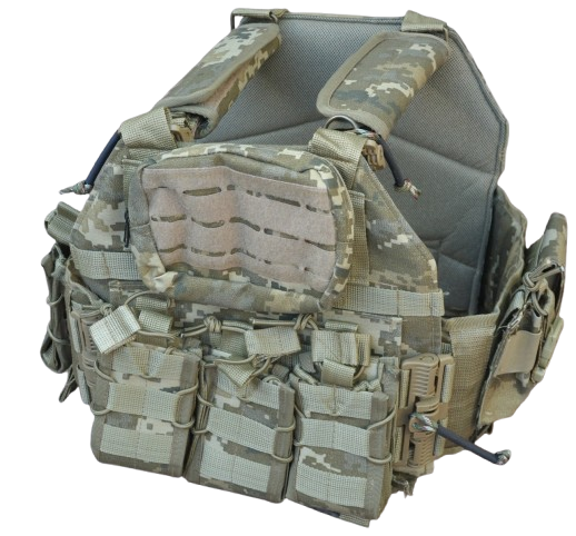 Плитоноска з підсумками з 4 точками швидкого скидання Піксель (2602122105) Плитоноска з підсумками з 4 точками швидкого скидання Піксель (2602122105)